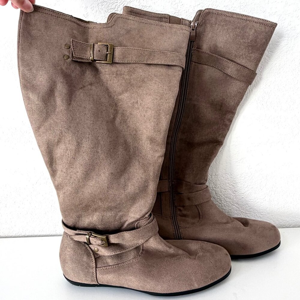 Torrid Brown Faux Suede Knee Boots - Size 8